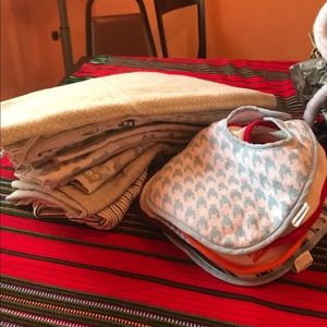 Receiving blankets and bibs